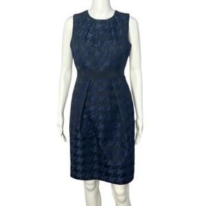 Carmen‎ Marc Valvo Houndstooth jacquard textured Sheath Dress Size 4